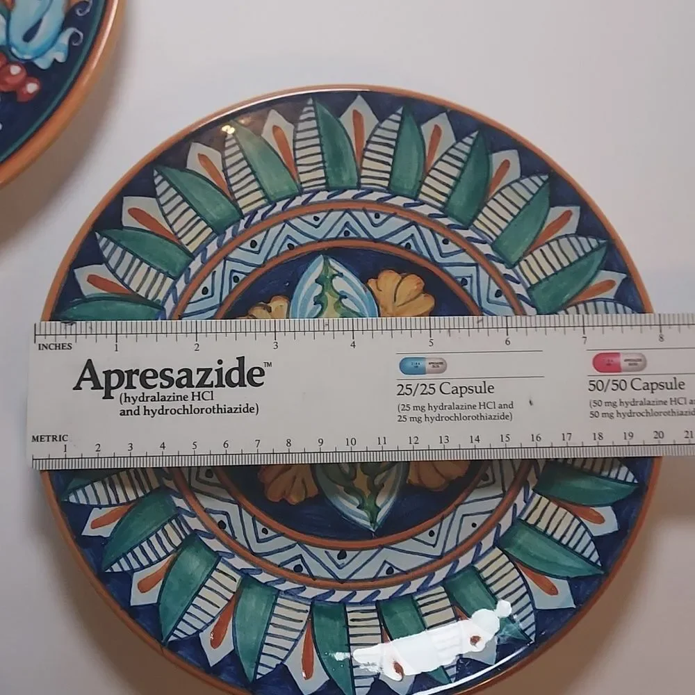 Dip A Mano Italian Handpainted Salad Dessert Decorative Plates Set Of 2 Vintage